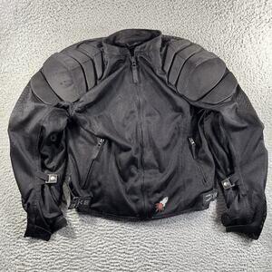 Joe Rocket Phoenix Mesh Motorcycle Jacket Black Size L Padded Armor Vintage 2003